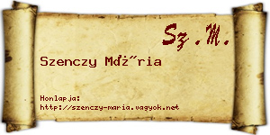 Szenczy Mária névjegykártya